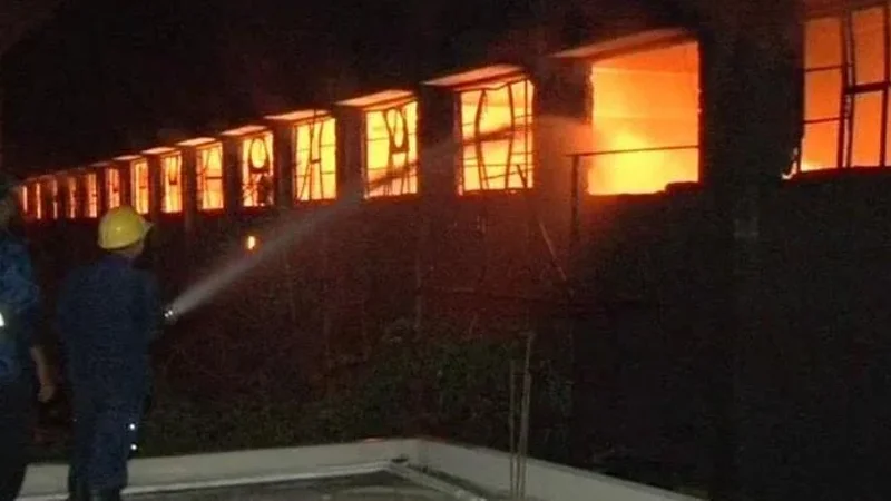Massive fire