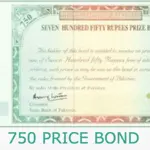 RS. 750 prize bond draw schedule update for July 2025