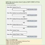 BISE Lahore Class 9 roll number slip 2024; Download Here