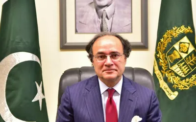 Finance Minister Muhammad Aurangzeb submits paper for Senate election