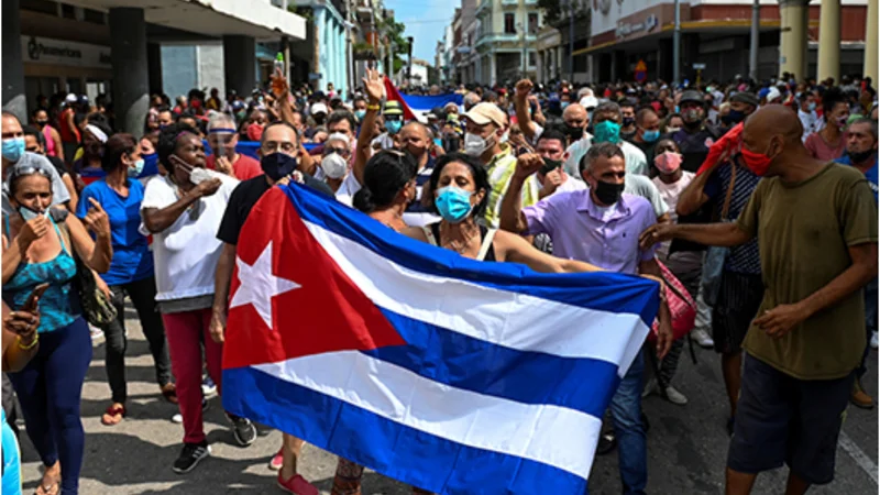 Cubans rally against power blackouts in rare street protest