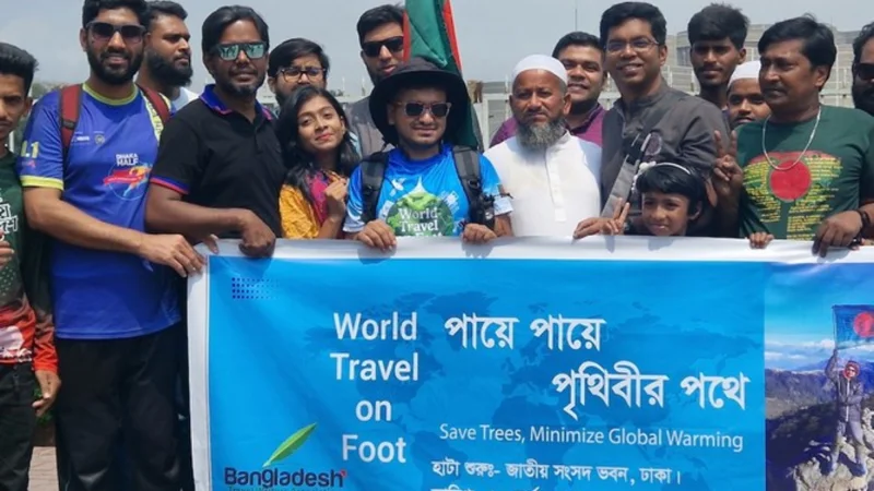 Bangladeshi hiker sets out on world tour while fasting