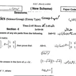 Punjab board; 9th Class Maths past papers, guess papers 2024