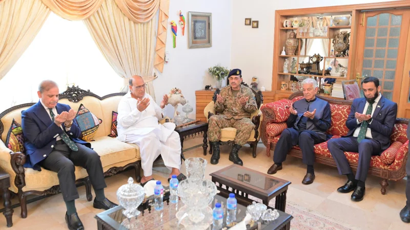 PM, COAS visit residence of Sqn Ldr Usman Yousaf Shaheed for condolence