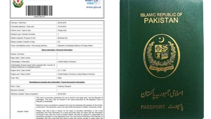 Azerbaijan visit visa latest fee in Pakistan - July 2024