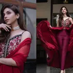 Sonya Hussyn radiates elegance in a red dolled-up look