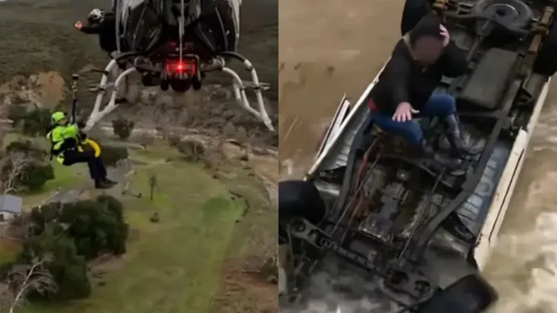 Woman Survives 15 Hours on Overturned Car in Flood