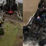 Woman Survives 15 Hours on Overturned Car in Flood