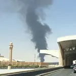 Houthi missile intercepted over Riyadh as airport fire erupts