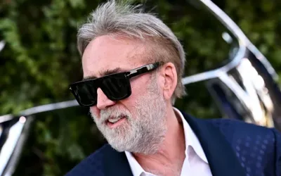 Nicolas Cage debuts gray hair at Lucas Museum opening in Los Angeles