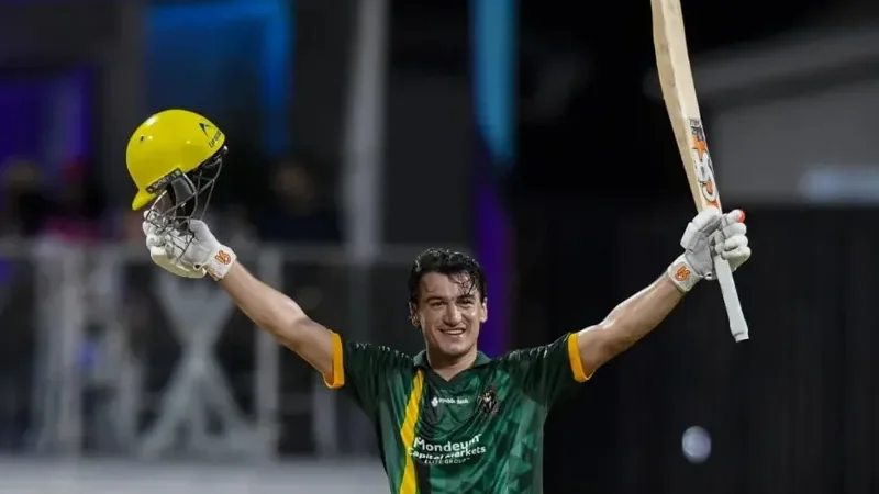 Maaz Sadaqat becomes first batter to score CPL final century - Jamaica Kings, Maaz Sadaqat, Pakistan batter, Shadab Khan