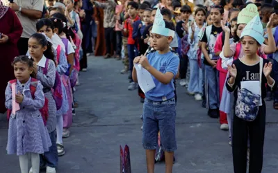 Gaza children return to school after nearly three years of war