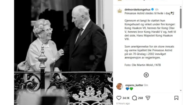 Princess Astrid will be laid to rest today