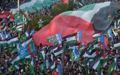 JI holds Gaza March in Karachi today