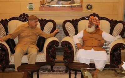 Shehbaz Sharif meetsMaulana Fazlur Rehman to ease tensions as march nears capital