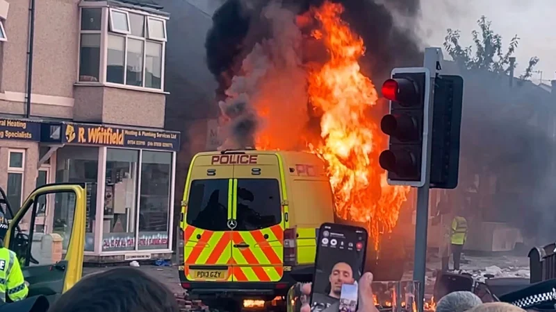 UK Leader blames far right for hijacking town’s grief after triple child killed