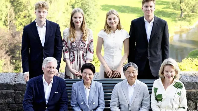 Japan's imperial couple dine with Belgian royal family