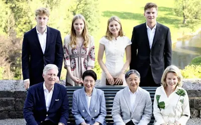 Japan's imperial couple dine with Belgian royal family