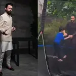 Atif Aslam and his kids enjoying raining in Lahore on the Trampoline