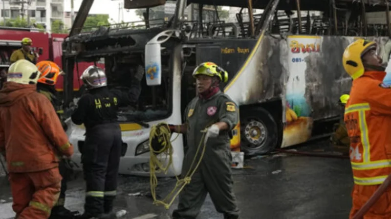 23 feared dead as school bus erupts in flames in Bangkok