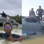 Bihar Floods: Vlogger captures the emergency landing of IAF helicopters in flooded water
