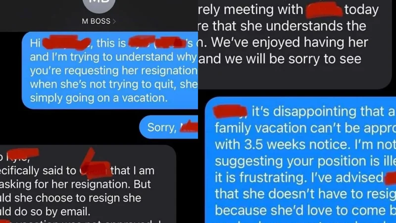 Man Enraged Over Daughter's Manager Denying Vacation Sparks Online Debate