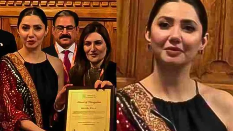 Mahira Khan receives achievement award from UK parliament