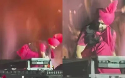 Diljit Dosanjh falls on stage during live concert; fans link it to his previous stumble
