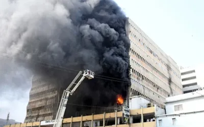 Fire breaks out again at Rimpa Plaza in Karachi