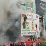 Karachi Gul Plaza blaze still burning as more than 60 remain missing, death toll rises to six