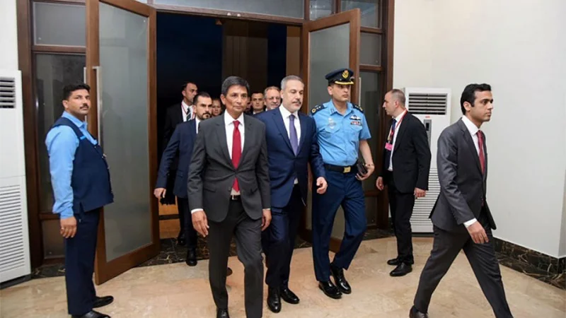 Turkish FM Hakan Fidan arrives Islamabad