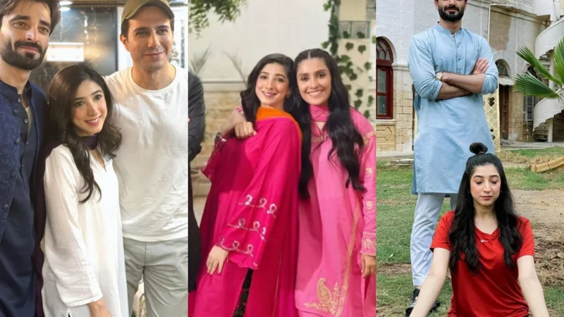 Ayeza khan and Mariyam Nafees shared BTS pictures from “Jaan E Jahan”
