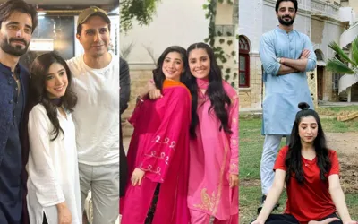 Ayeza khan and Mariyam Nafees shared BTS pictures from “Jaan E Jahan”