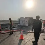 Bus–oil tanker collision leaves 14 dead near M9 Karachi