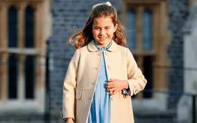 Princess Charlotte wows in blue self-portrait dress at Easter Service last night
