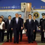 Donald Trump lands in China for talks with Xi