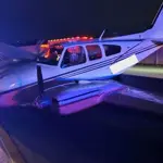 Plane crash-lands on top of Toyota on Florida freeway following engine trouble