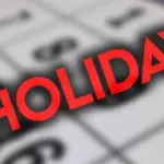 Holiday announced on October 1
