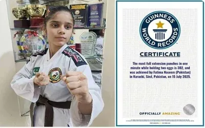 Young Martial Artist Fatima Naseem sets new Guinness World Record