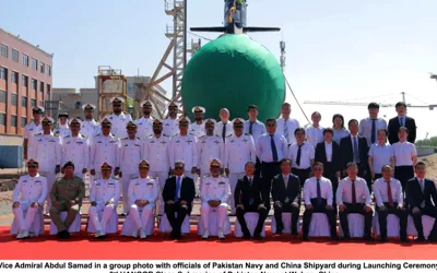 Pakistan Navy launches third Hangor class submarine in China