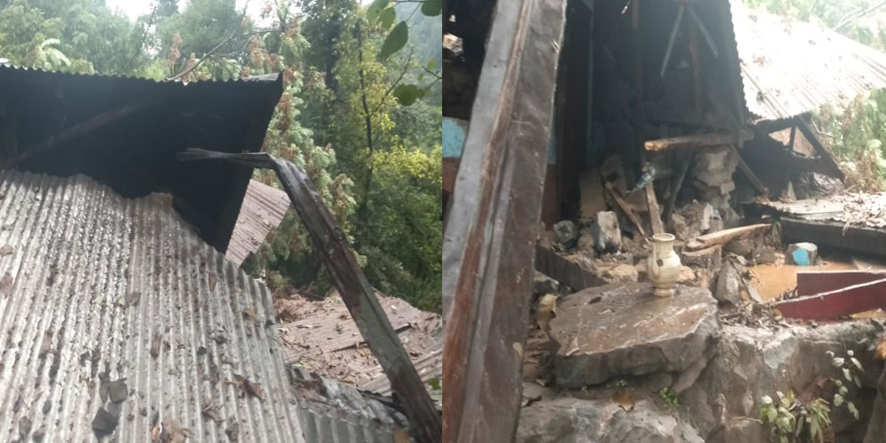 Land sliding in Azad Kashmir