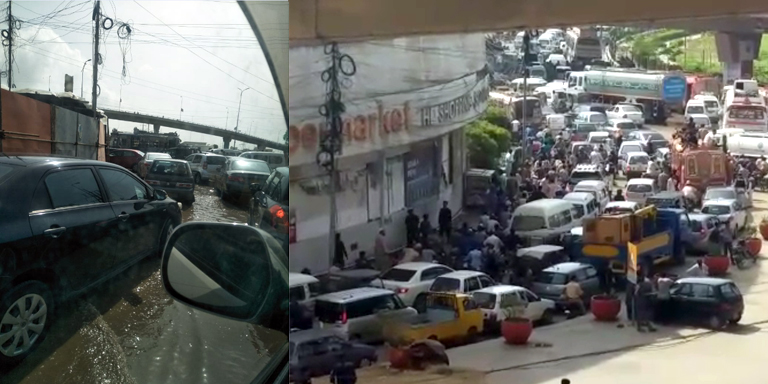 Traffic on Korangi Causeway