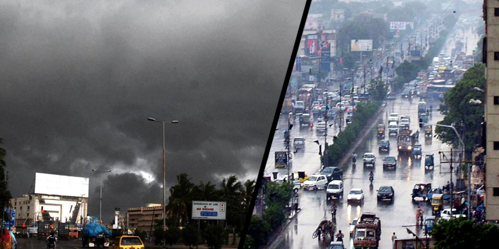 Rain in different areas of Karachi