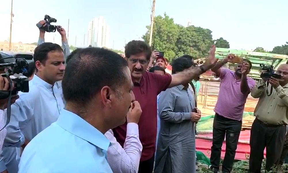 murad ali shah in clean karachi campign
