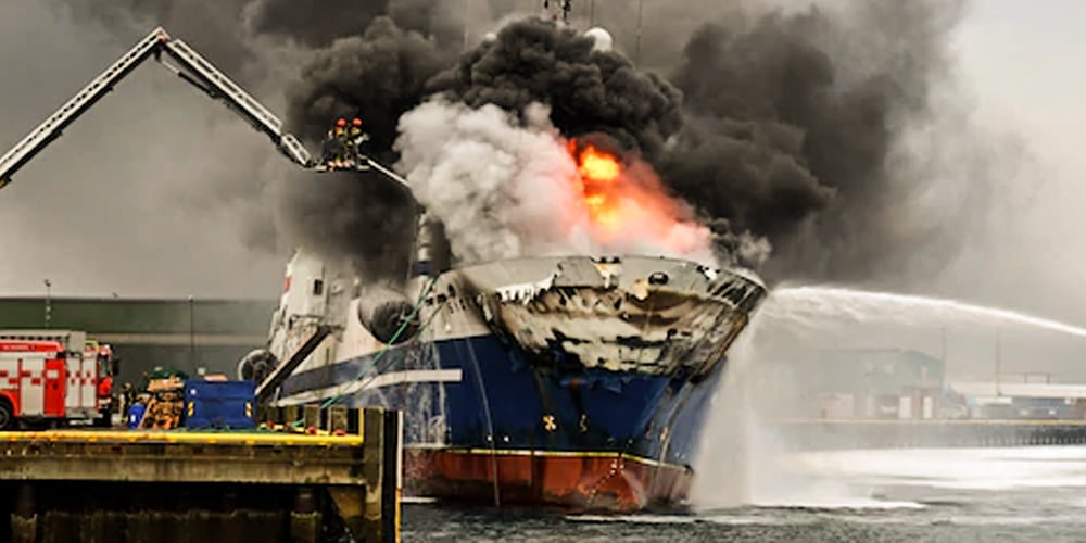 Russian Oil Tanker caught fire near Norway