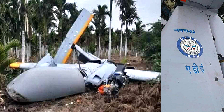 rustom drone crashes in india
