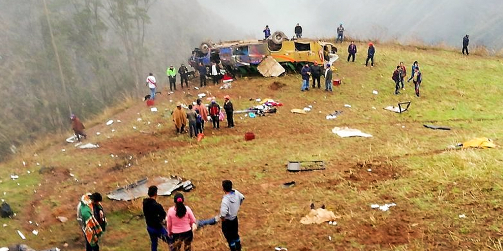 At least 19 dead after bus plunges into abyss in Peru