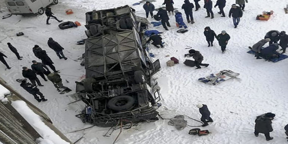 19 dead in Siberia after bus plunges onto frozen river