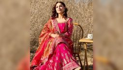 گلابی جوڑے میں نیا انداز