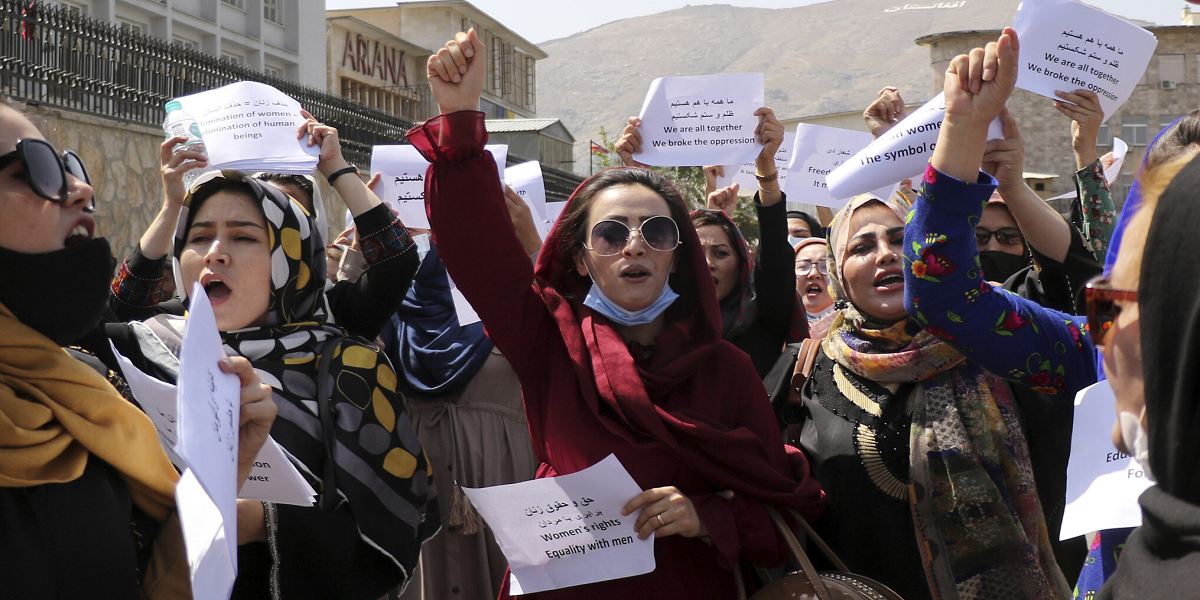 Afghan women protest